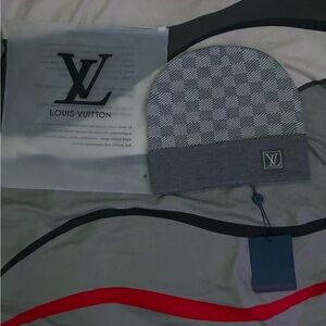 Louis Vuitton Blue Checkered Beanie